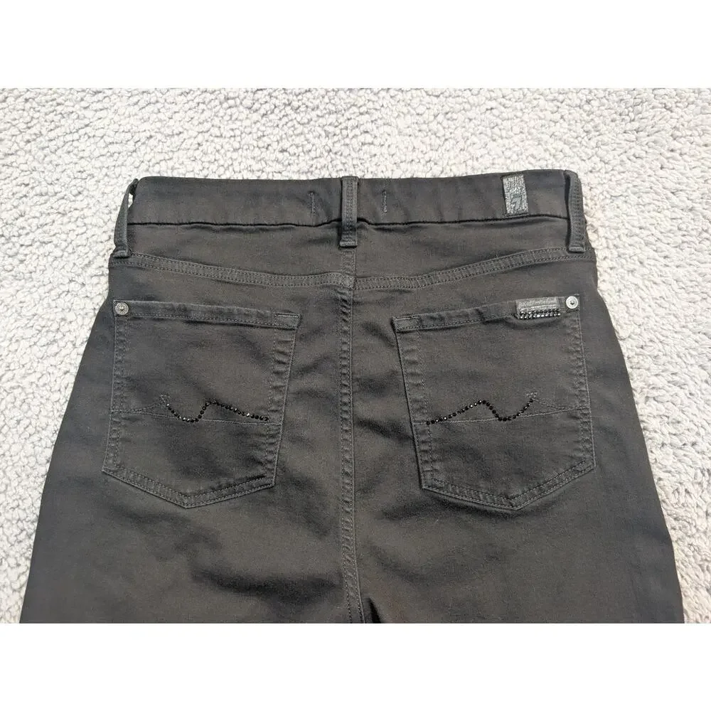 7 for All Mankind Jeans Women's 29 Black Aubrey b(air) High Rise Skinny(0620)